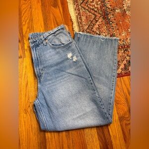 &Denim Light Blue Straight Leg Jeans